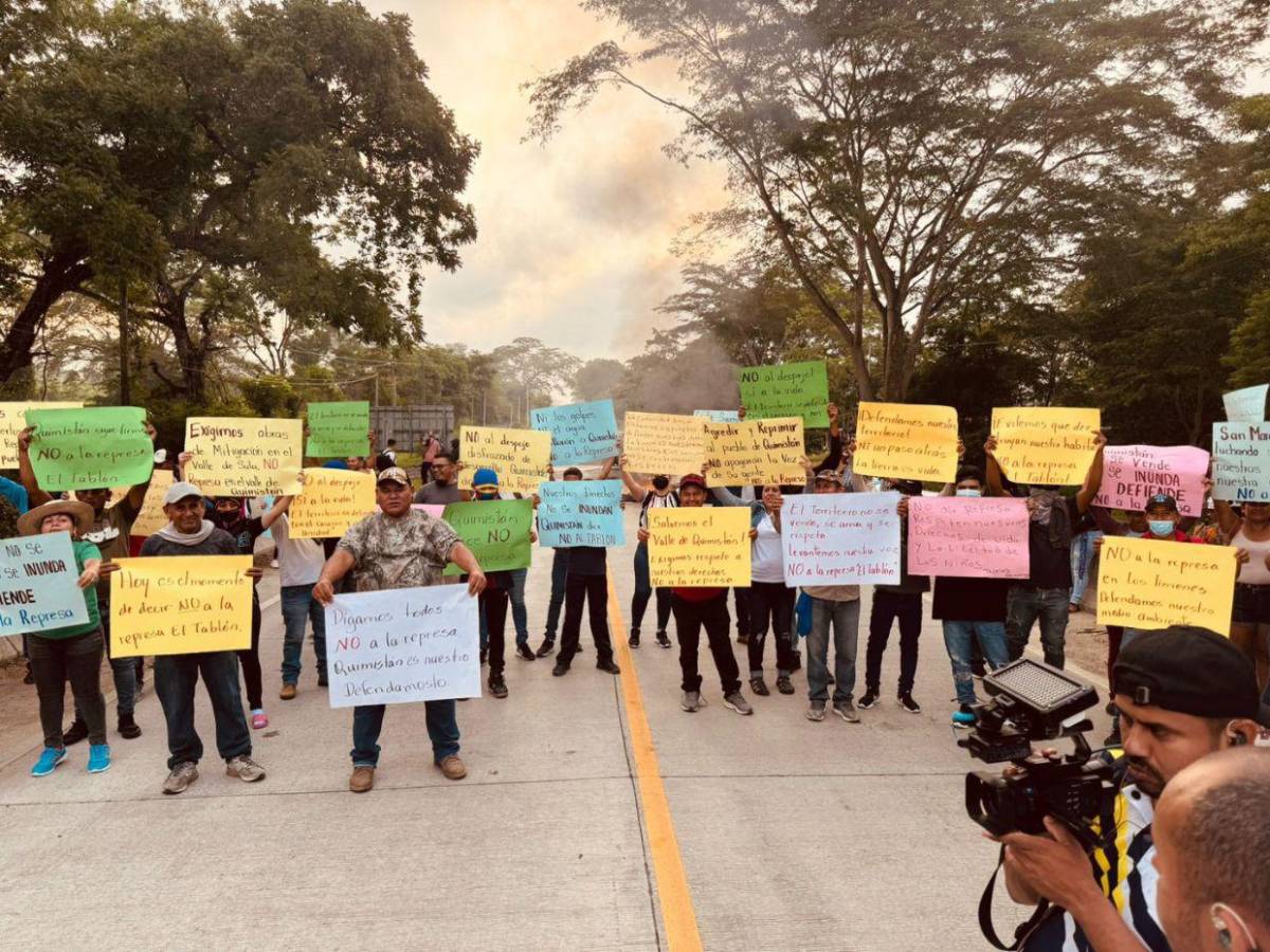 “Quimistán no se vende”: Continúan las protestas contra represa El Tablón