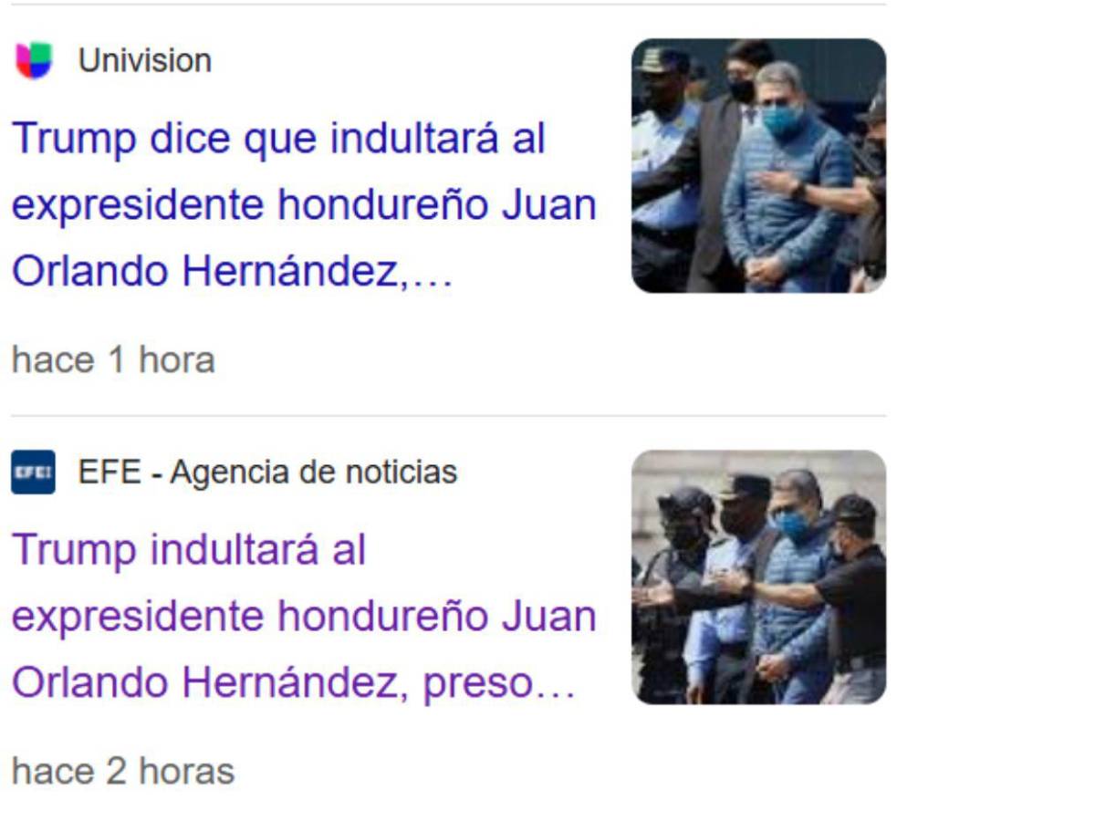 Así informó el mundo el anuncio de indulto de Donald Trump a Juan Orlando Hernández