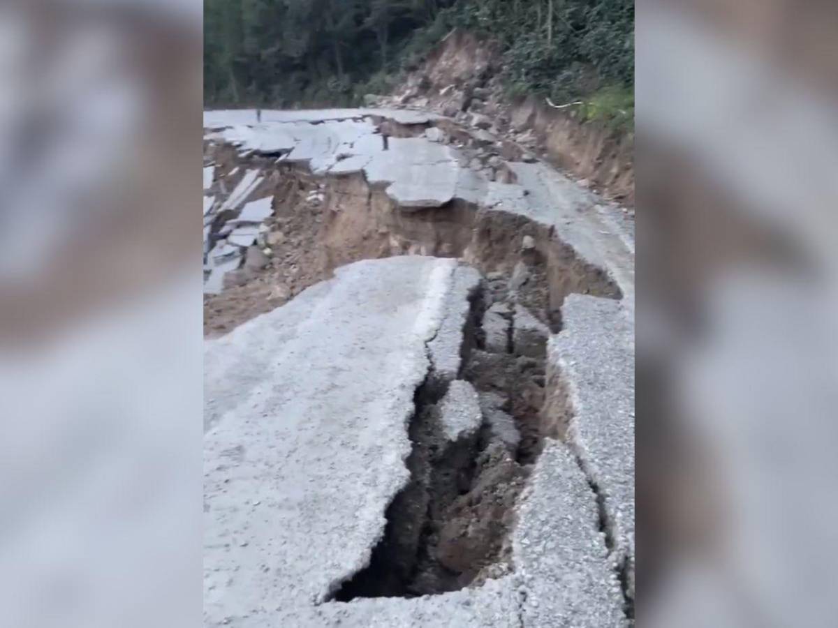 Totalmente inhabilitada: así despedazó falla geológica la carretera a Ocotepeque