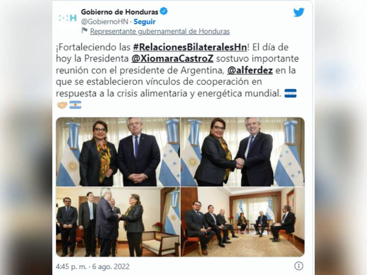 Presidenta Xiomara Castro se reúne con Gustavo Petro, antes de toma de posesión en Colombia