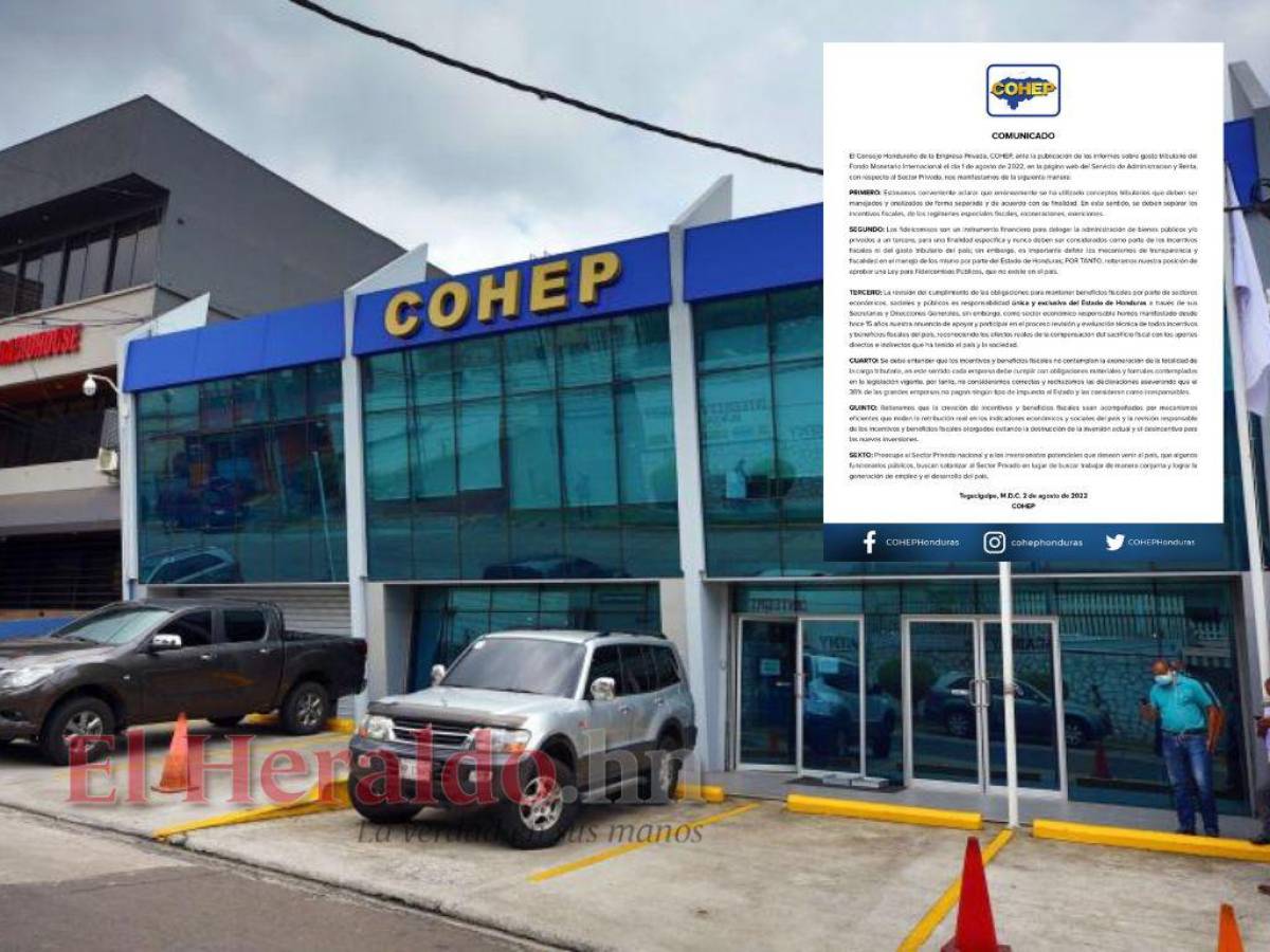 Cohep rechaza que 38% de las grandes empresas en Honduras no pagan impuesto