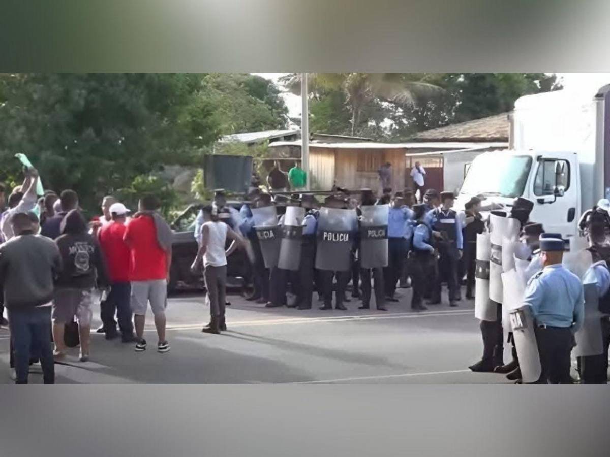 Enfrentamiento y varios detenidos dejó manifestación en carretera hacia Olancho