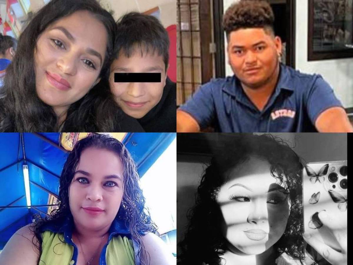 Algunos de los rostros de los hondureños, quienes fallecieron en la masacre en Texas, EEUU.