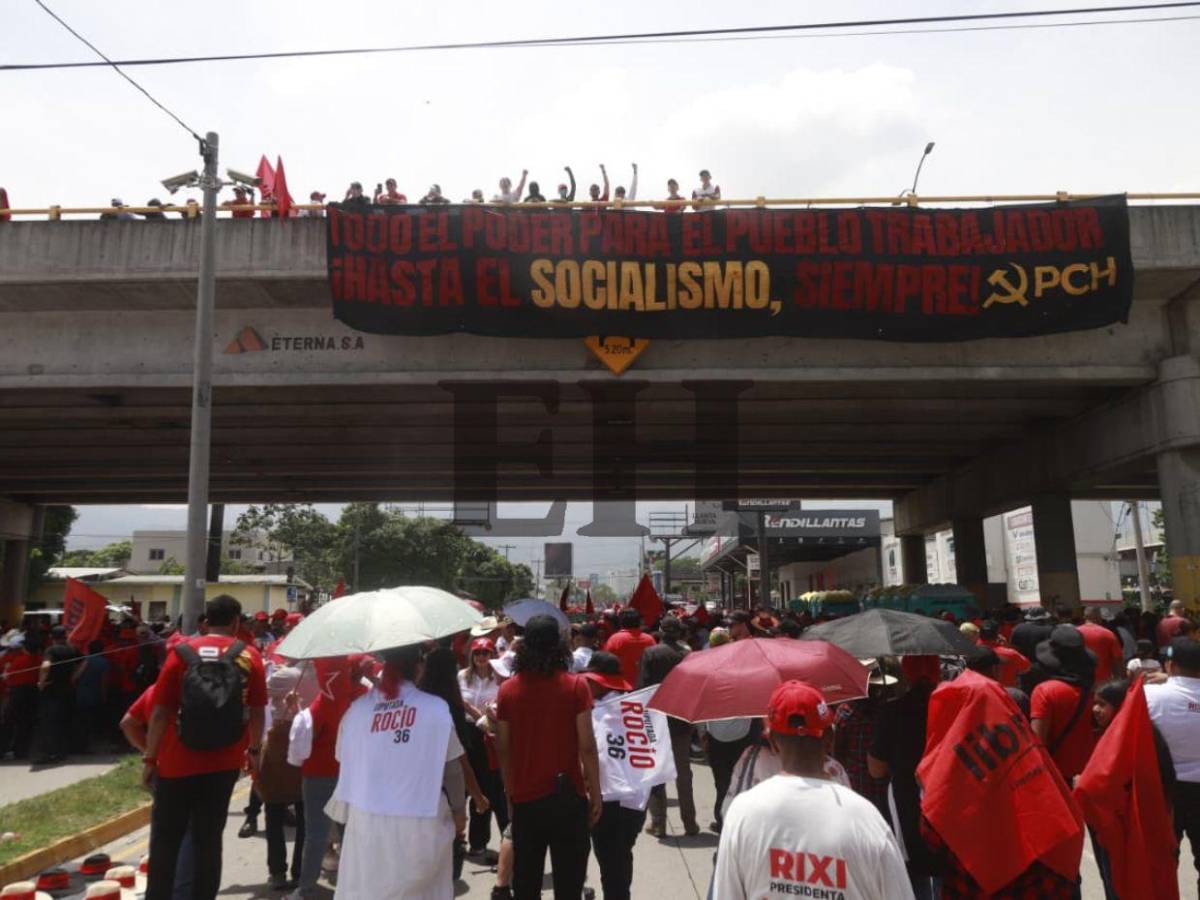 Así fue la movilización de Libre a favor de Rixi Moncada en SPS