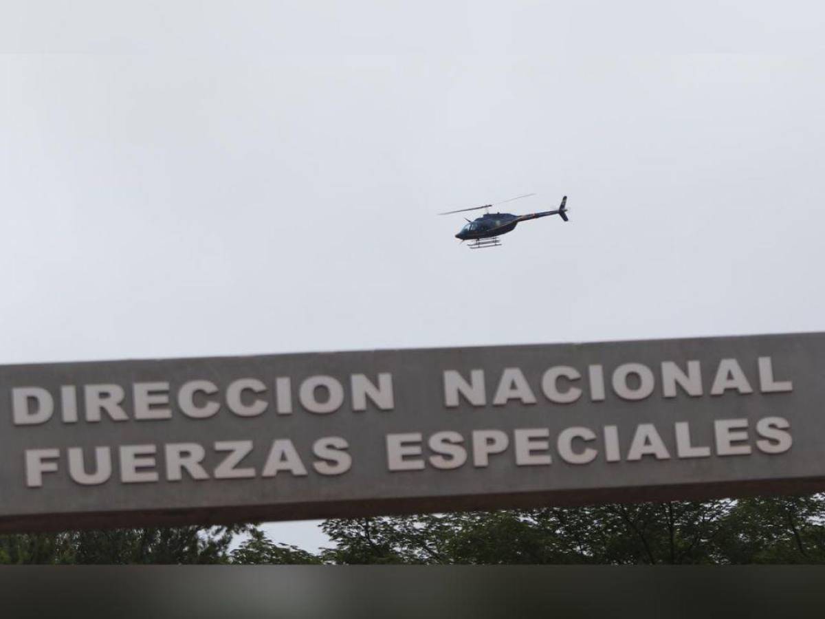 Un helicóptero sobrevoló los cielos de la capital hondureña en el marco de la extradición.