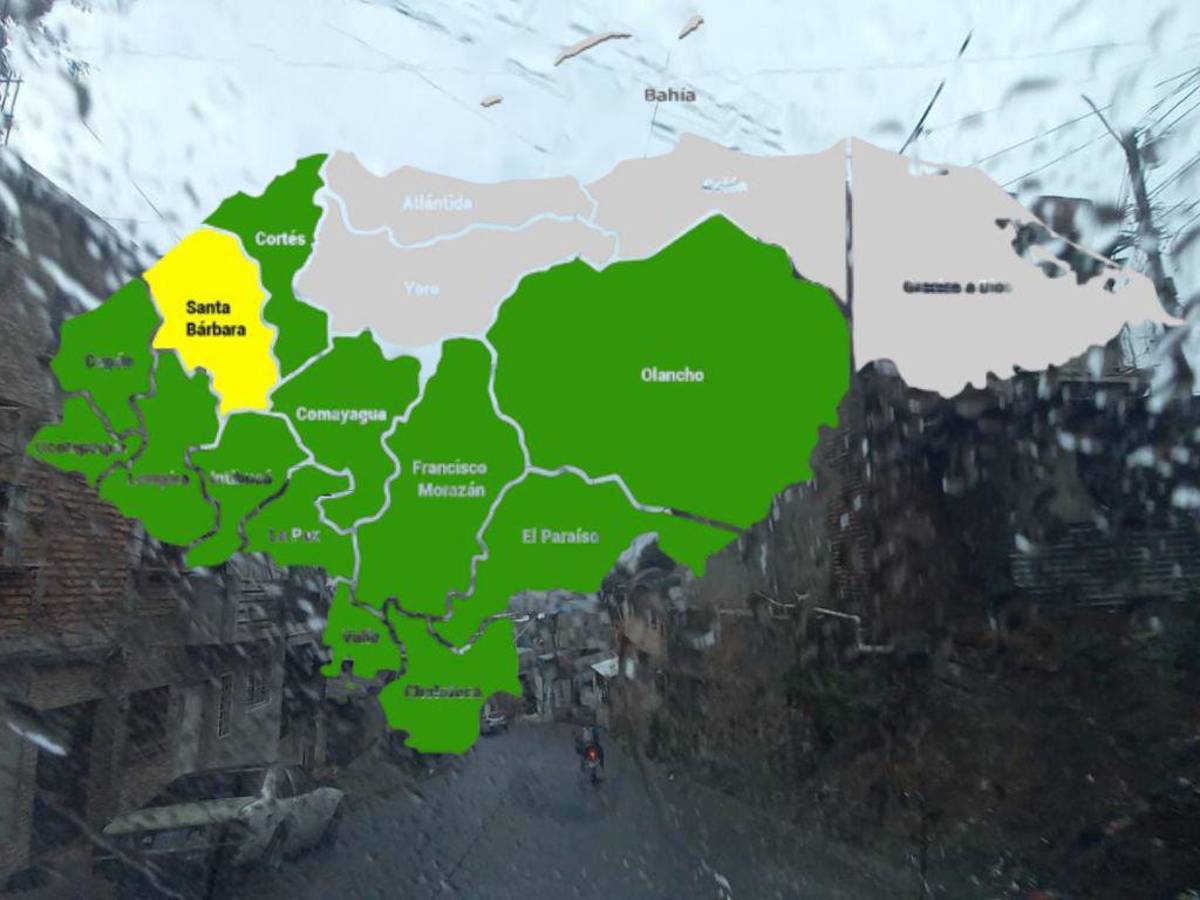 Extienden alerta amarilla para Santa Bárbara y verde para 12 departamentos de Honduras