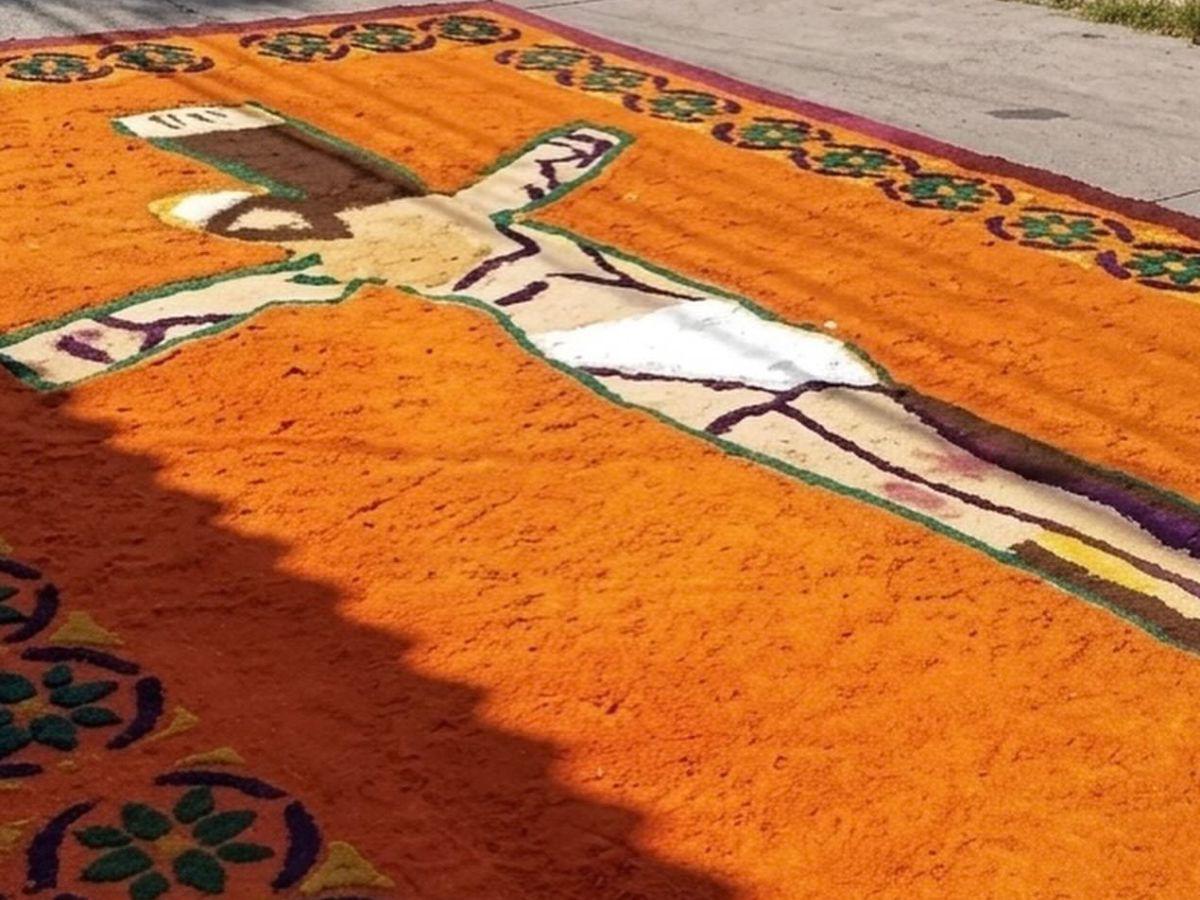 Honduras se pinta de fe en Semana Santa: algunas de las alfombras de aserrín