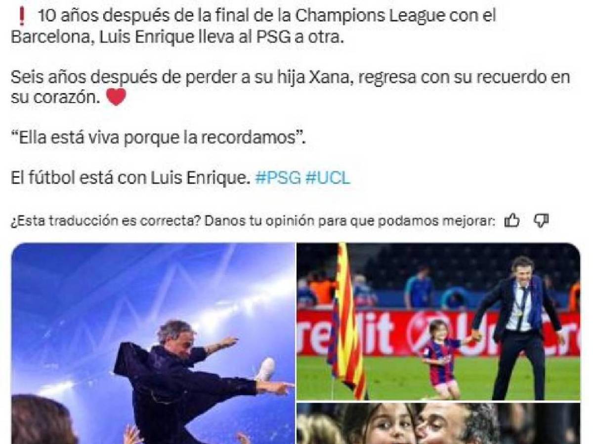 Luis Enrique y su promesa en la final de Champions League: Copa y homenaje a su hija menor Xana