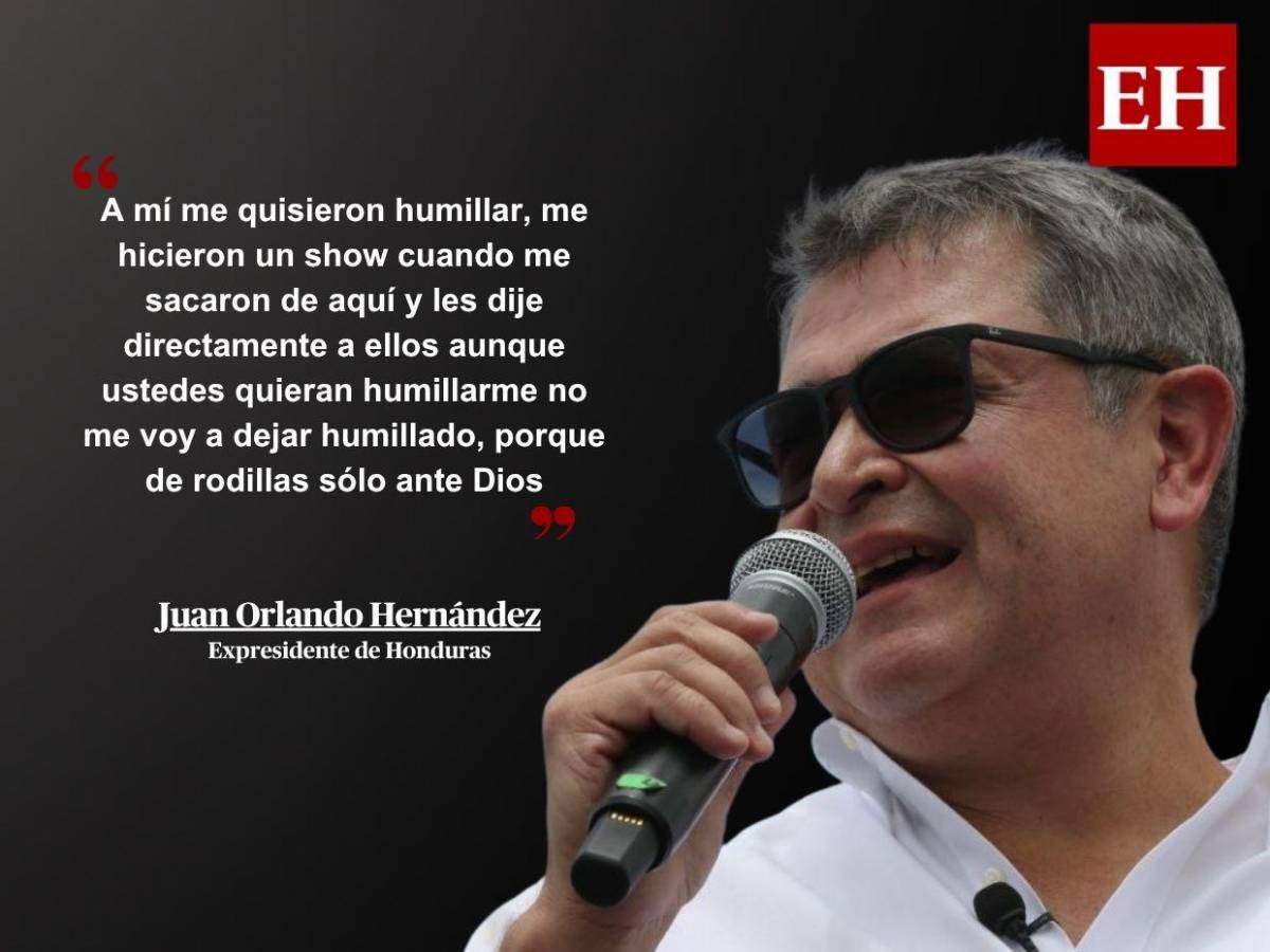 De rodillas solo ante Dios: Las frases de JOH a su regreso a Honduras