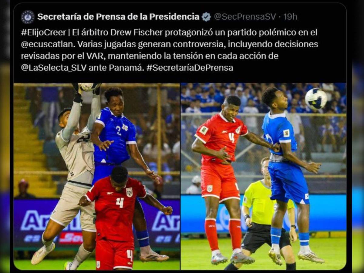 Polémica arbitral en el juego El Salvador vs Panamá desata enojo del gobierno de Bukele