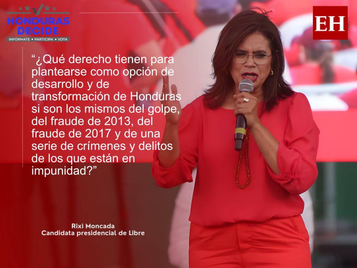 Nasralla y Asfura son los de la narcodictadura: las frases de Rixi Moncada en la Villa Olímpica