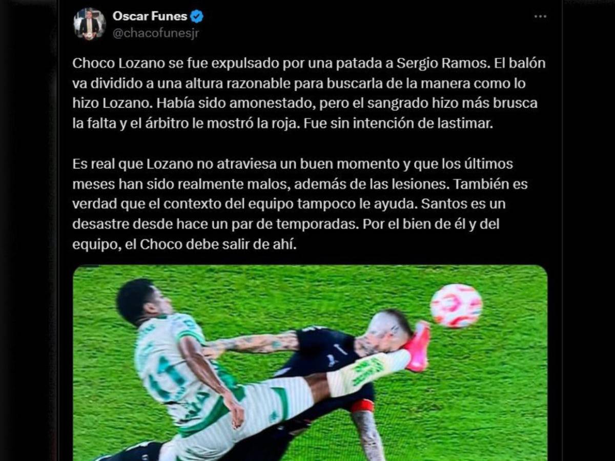 ¿Qué dijo Sergio Ramos? Críticas al Choco Lozano tras el golpe al español que significó la roja