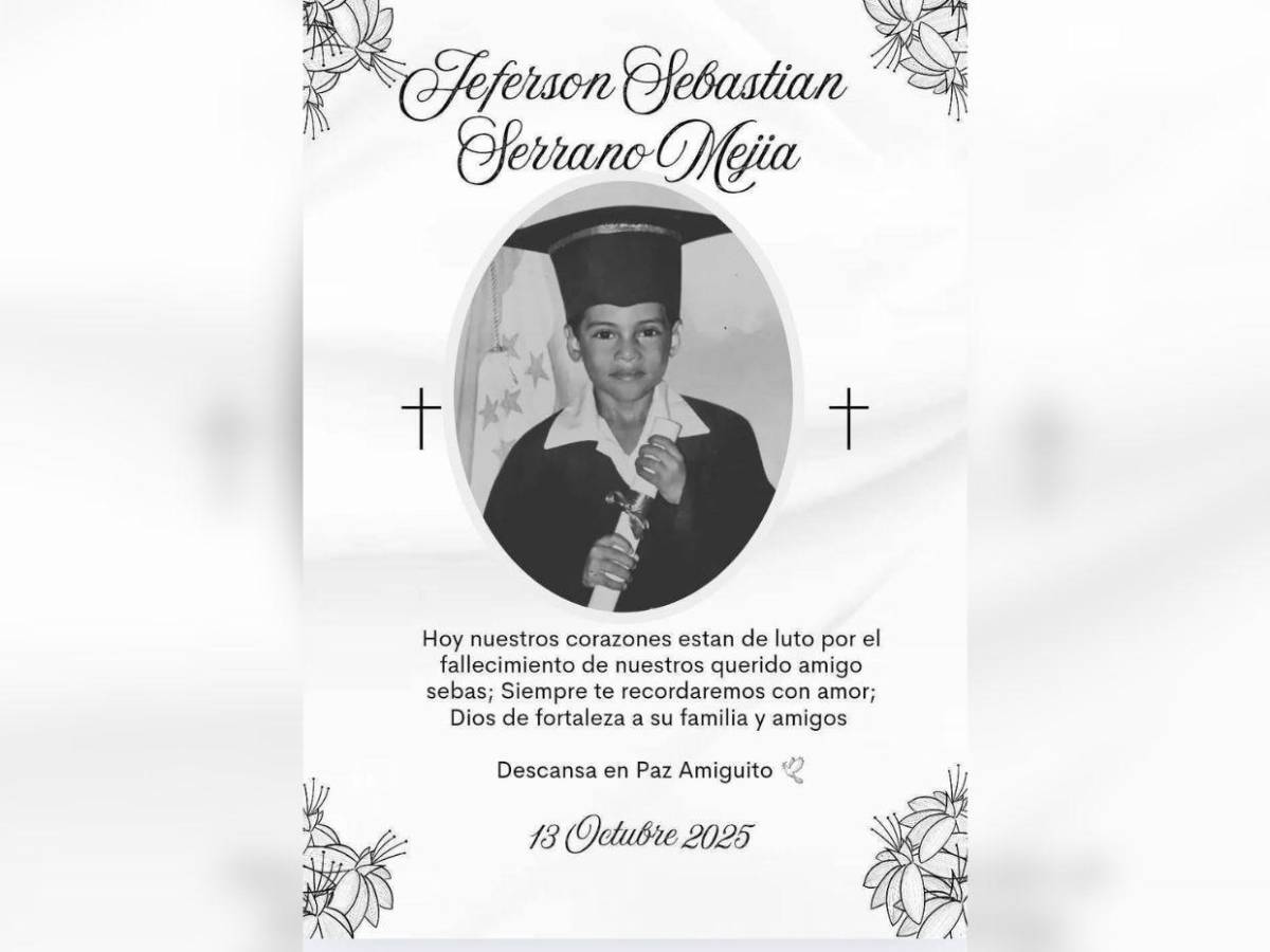 Jefferson Serrano, pequeño que murió tras colisión en Omoa; su hermano gemelo está herido