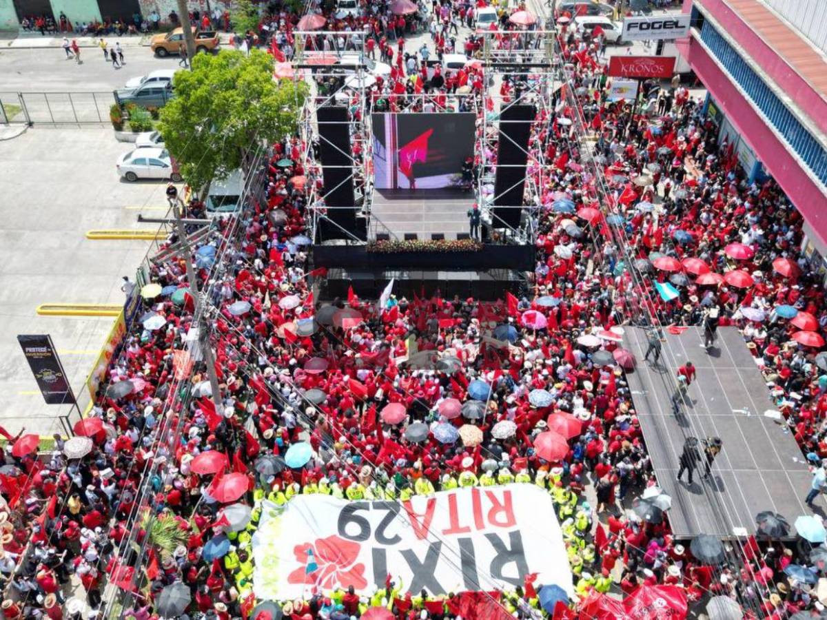 Así fue la movilización de Libre a favor de Rixi Moncada en SPS