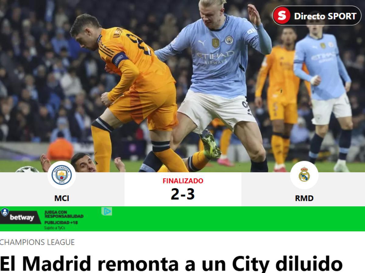 Reacción de la prensa tras la remontada del Real Madrid ante City: “También obra milagros”