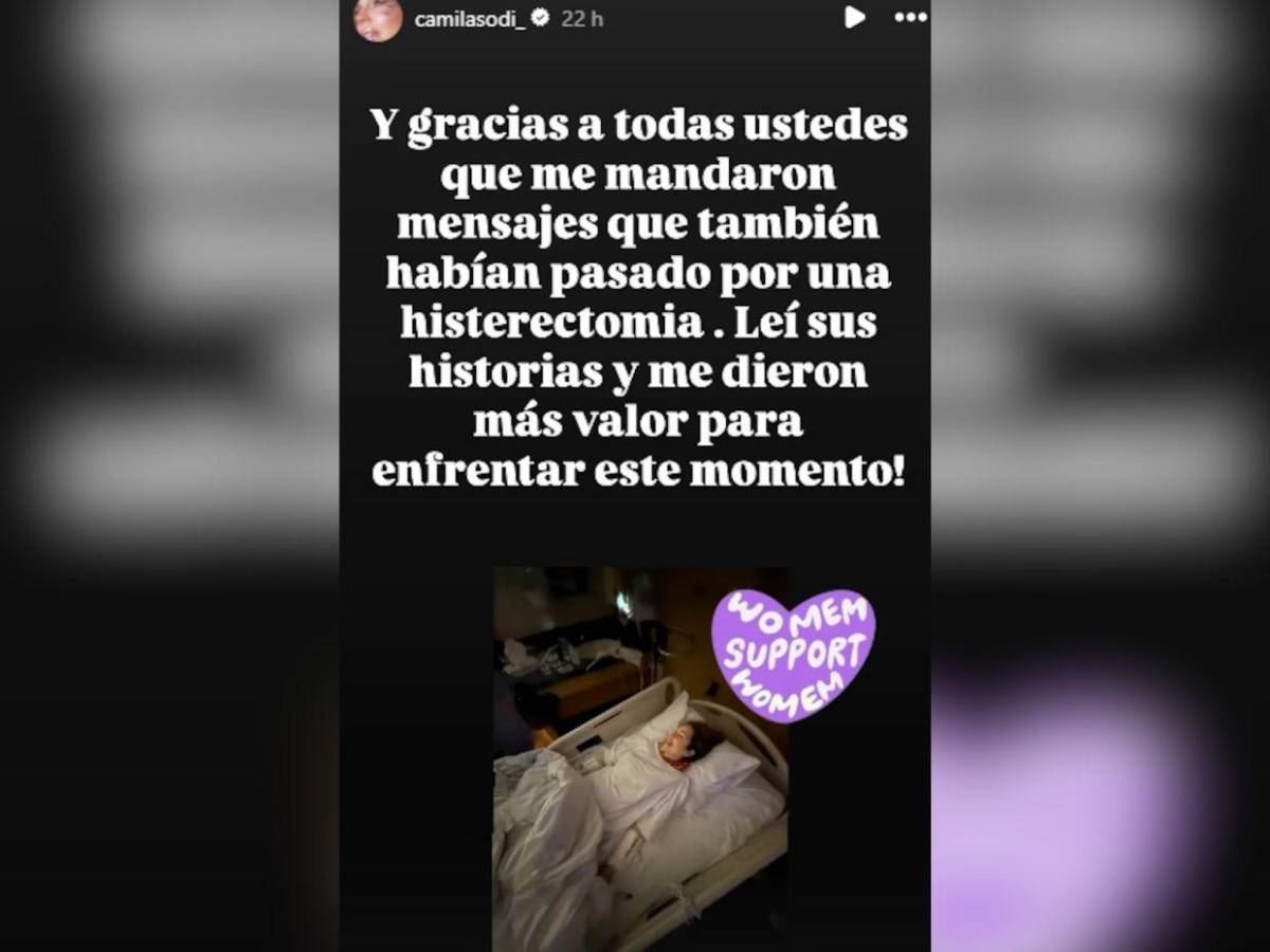 Camila Sodi se sincera sobre su cirugía de matriz: “Tenía un tumor gigante”