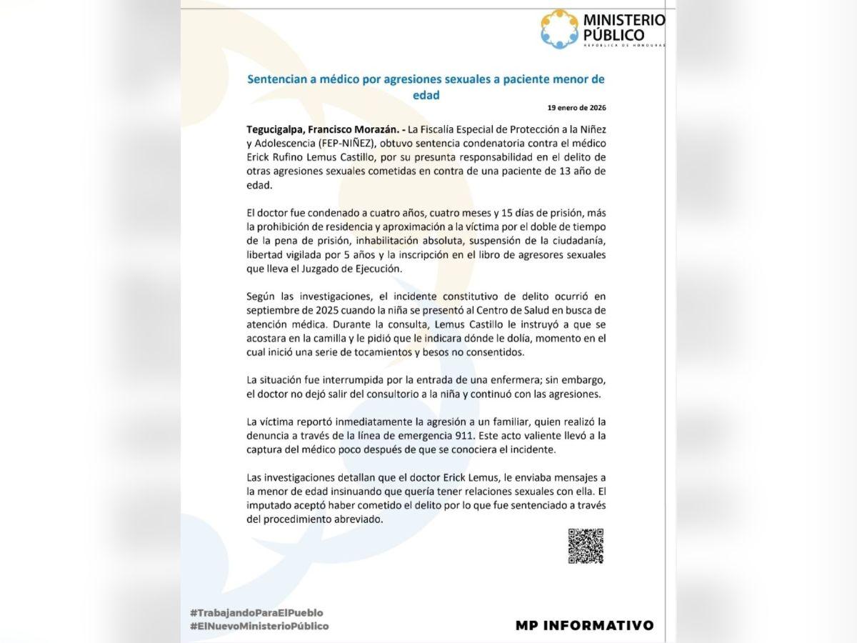 Doctor Erick Lemus, acusado de agresión sexual en contra de una menor de edad