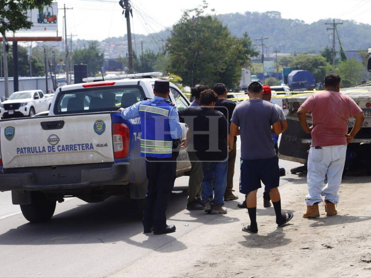 La víctima quedó atrapada bajo las llantas de una rastra: accidente en Choloma deja un muerto