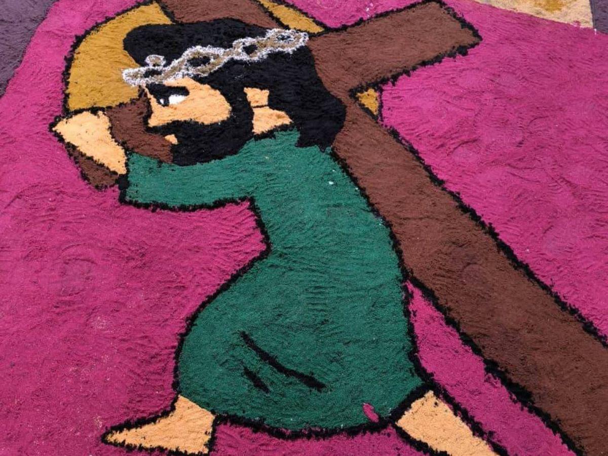 Honduras se pinta de fe en Semana Santa: algunas de las alfombras de aserrín