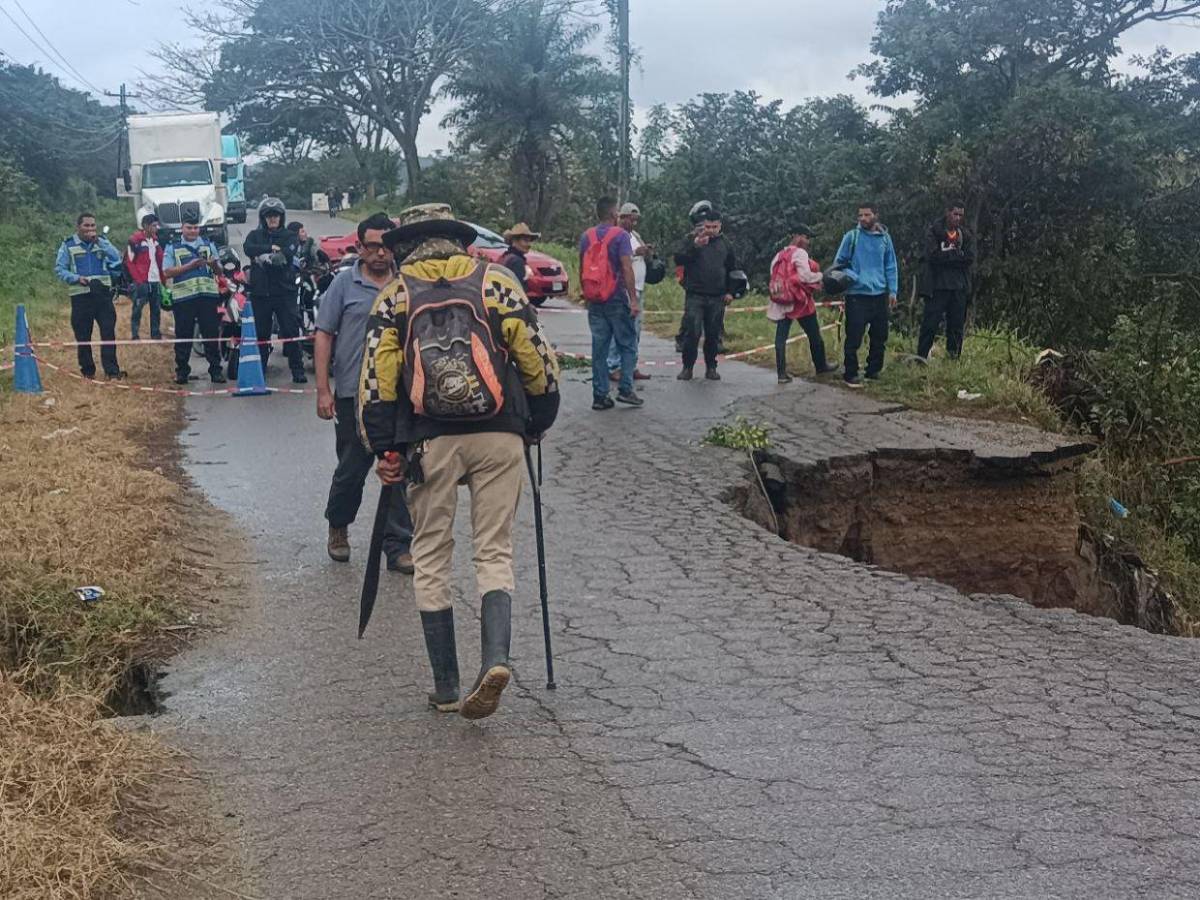 Socavón deja incomunicado punto fronterizo entre Honduras y Nicaragua
