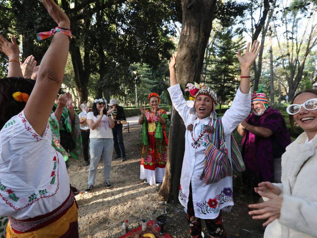 Una boda poco común: 11 personas “se casan” con un árbol en CDMX para alzar la voz contra la deforestación