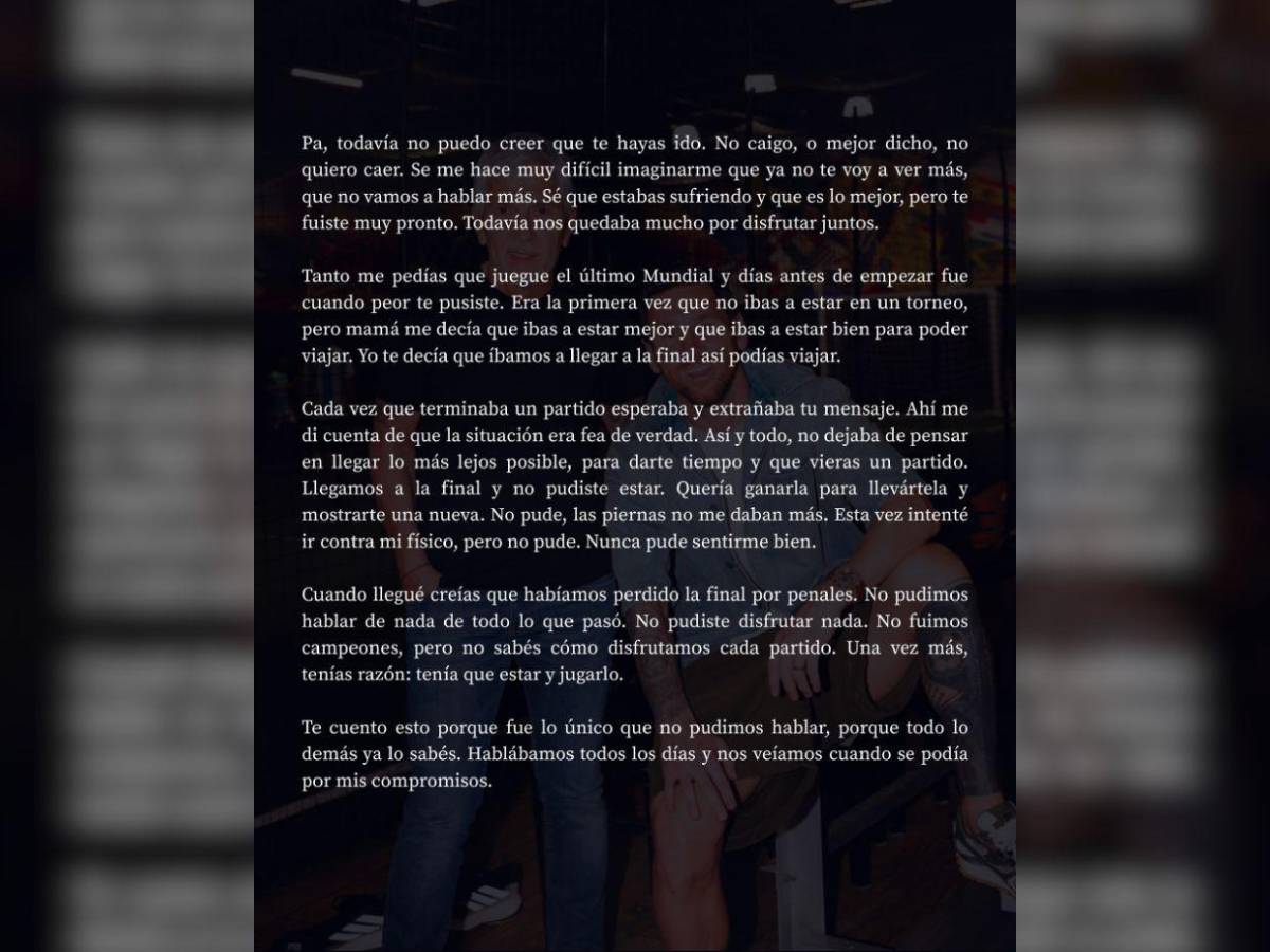 “Tengo bastantes dudas de que vaya a seguir”: carta de Messi y su futuro tras perder a su padre