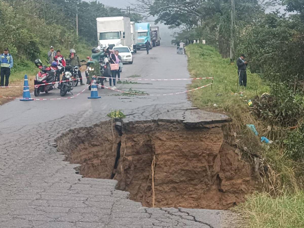 Socavón deja incomunicado punto fronterizo entre Honduras y Nicaragua