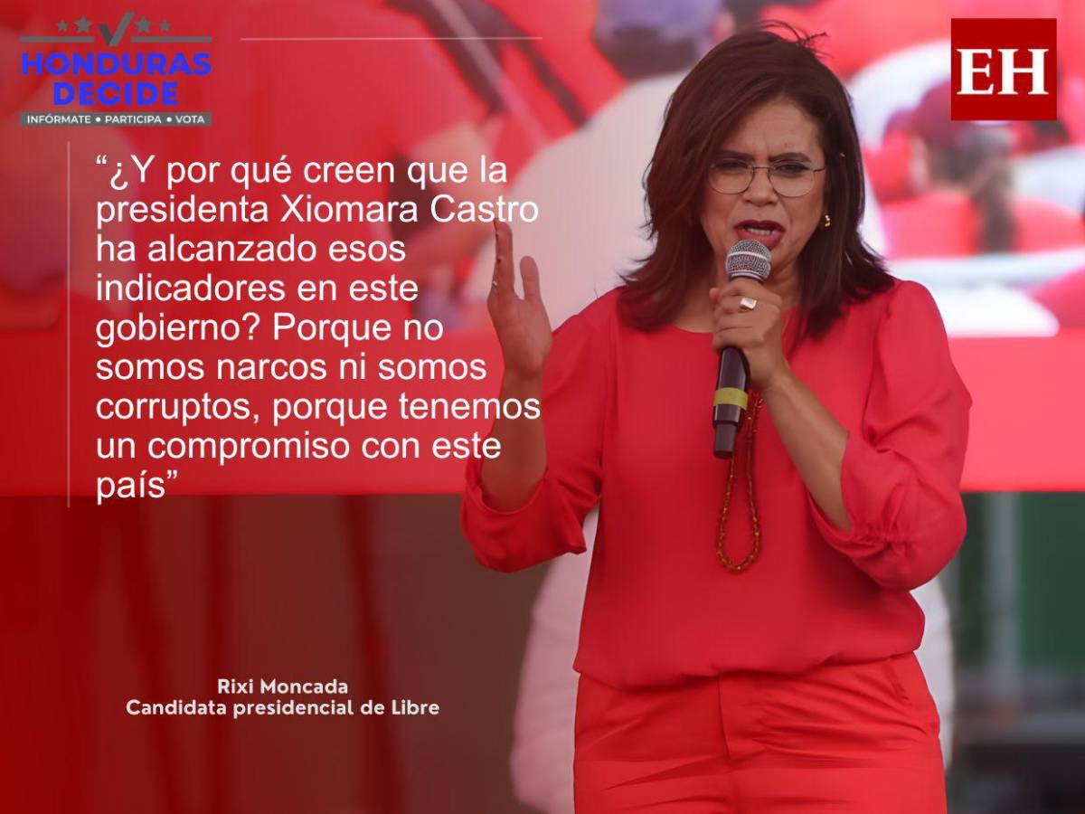 Nasralla y Asfura son los de la narcodictadura: las frases de Rixi Moncada en la Villa Olímpica