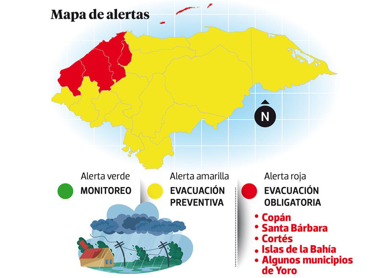 $!Las alertas por lluvias se extendieron por 24 horas más a nivel nacional.