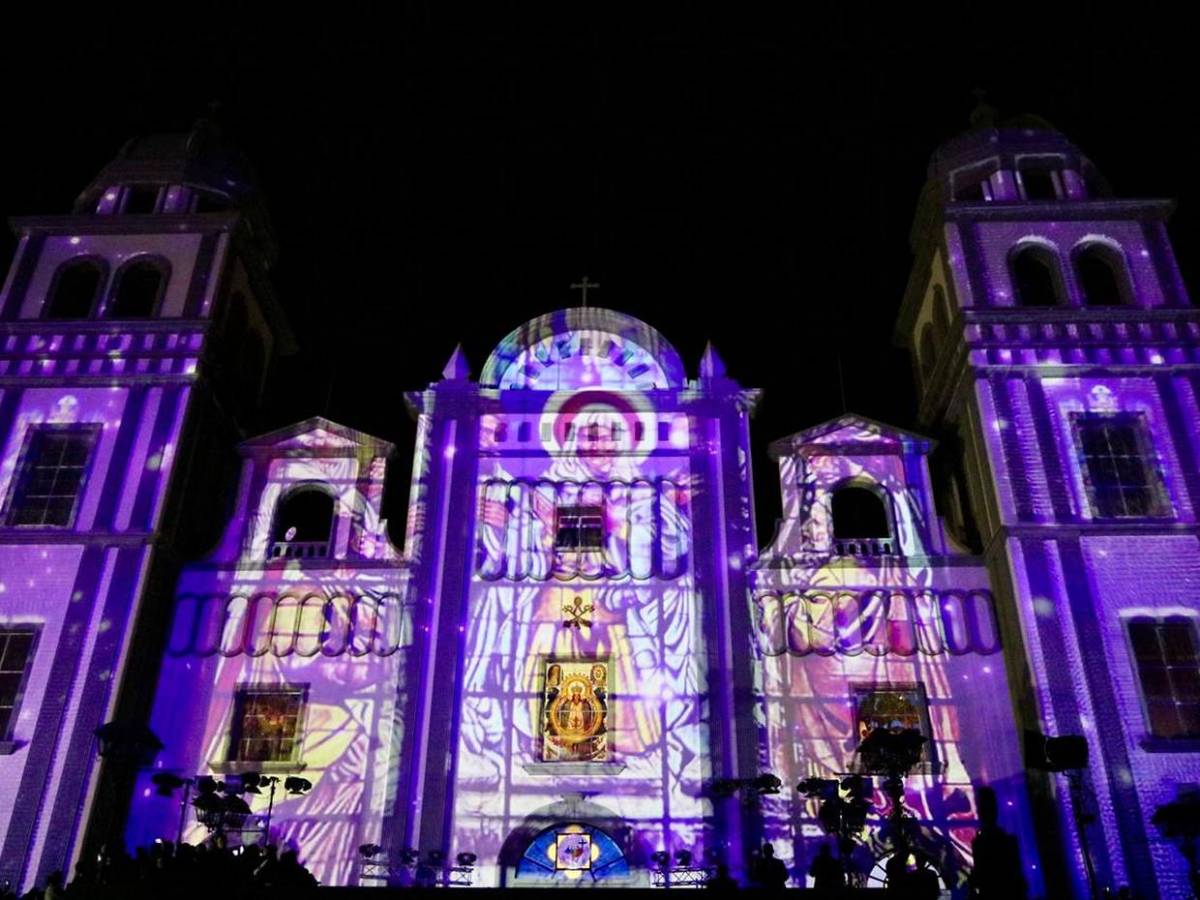 Con espectacular video mapping celebran alborada a la Virgen de Suyapa