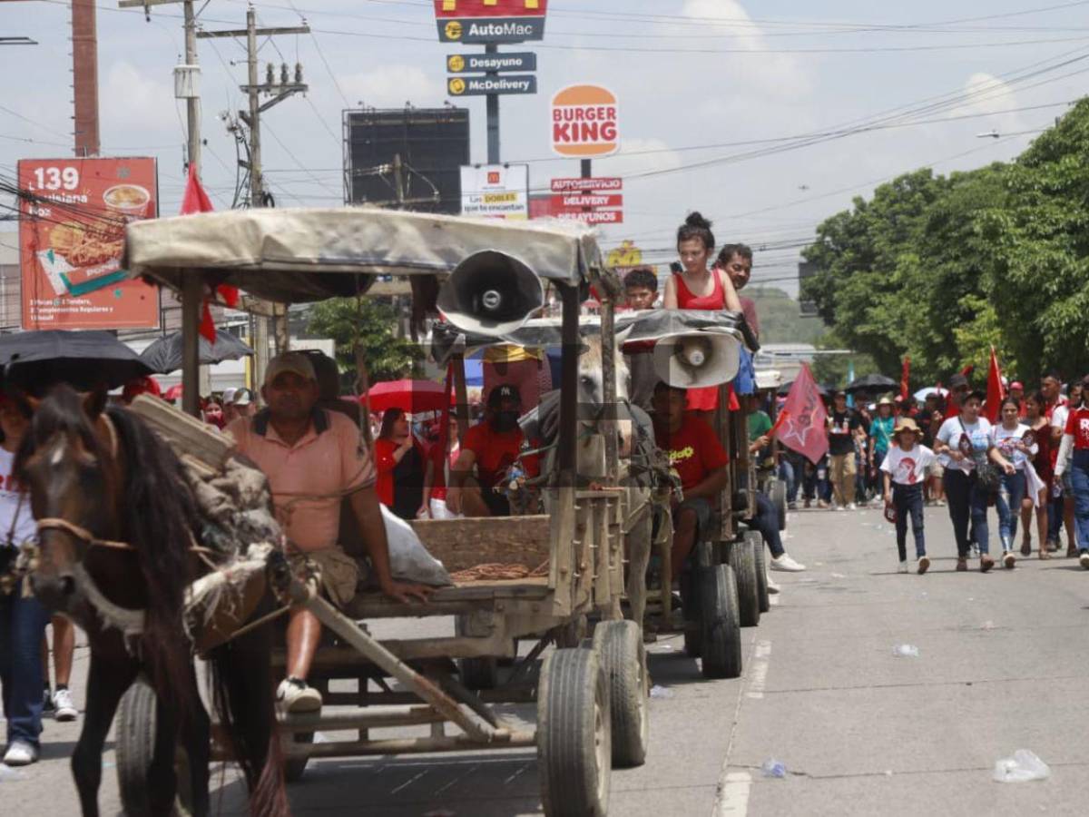 Así fue la movilización de Libre a favor de Rixi Moncada en SPS