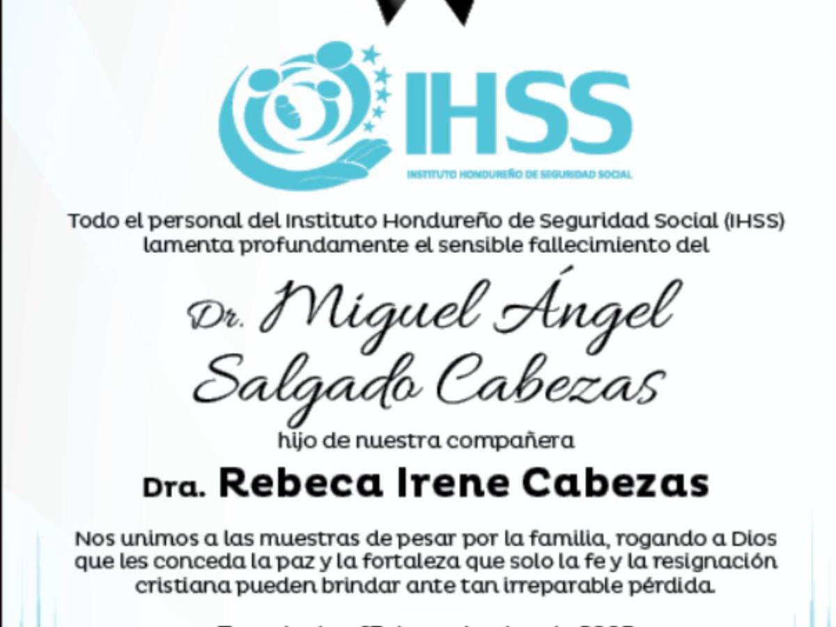 Miguel Salgado era hijo de una doctora y un ingeniero: IHSS y médicos se pronuncian tras su muerte