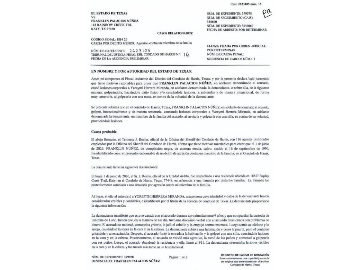 La golpeó con una silla y le jaló el cabello: documento revela motivo de detención de 'La Tafloo' en Houston