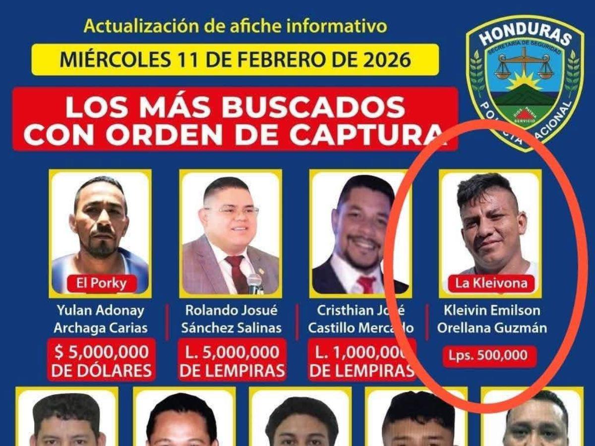 Cae supuesto cabecilla de banda La Kleivona: ofrecían medio millón de lempiras por él