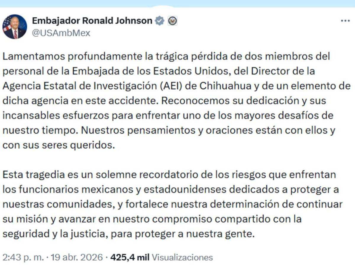 Tragedia en Chihuahua : mueren dos agentes vinculados a la CIA