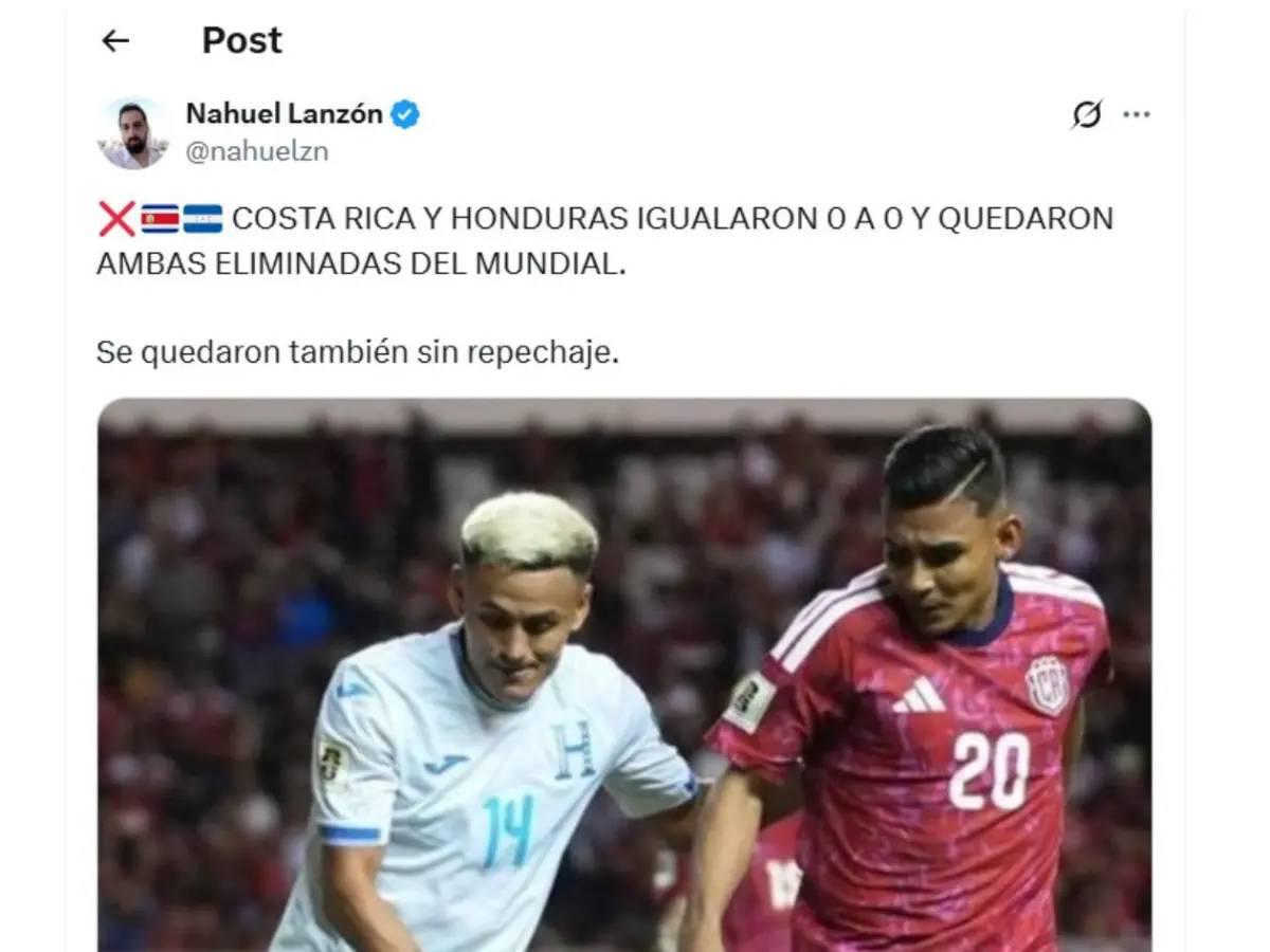 Lo que dicen los medios y periodistas tras fracaso de selección de Honduras
