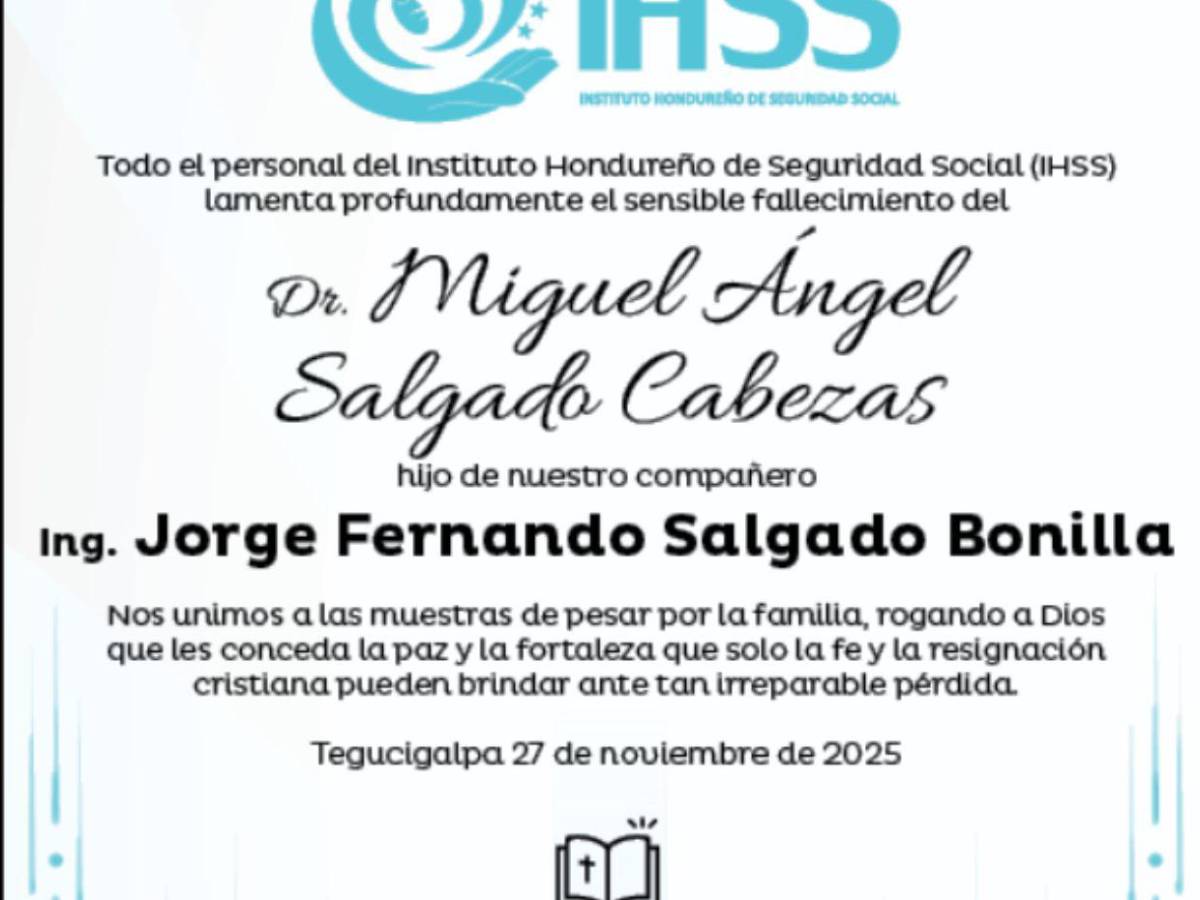 Miguel Salgado era hijo de una doctora y un ingeniero: IHSS y médicos se pronuncian tras su muerte