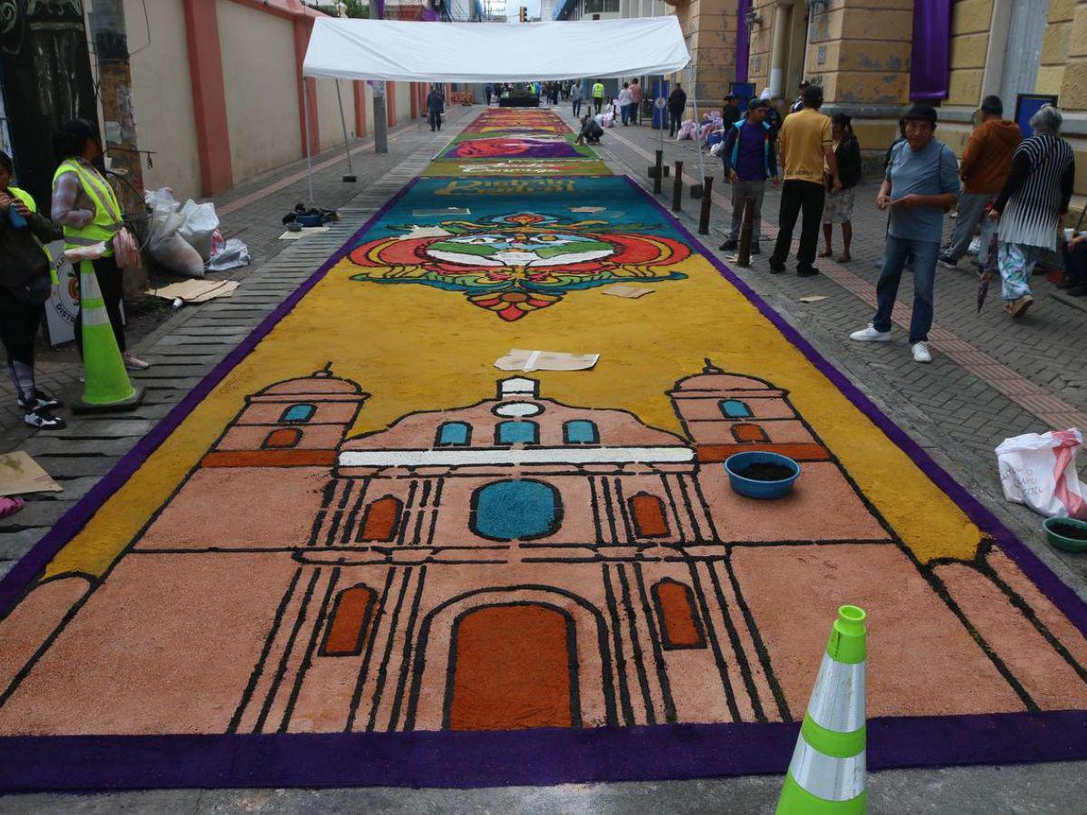 Honduras se pinta de fe en Semana Santa: algunas de las alfombras de aserrín