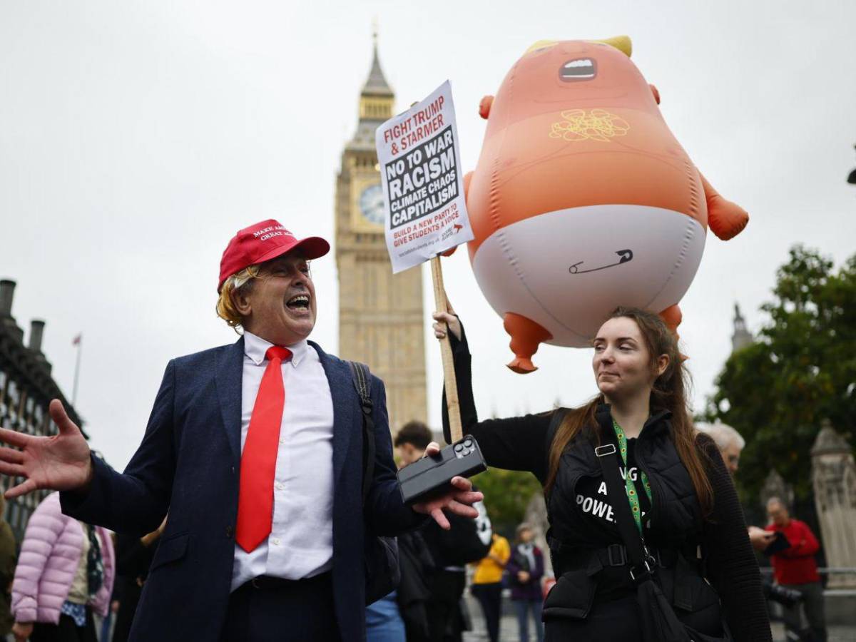 Miles se manifiestan en Londres mientras Carlos III agasaja a Trump en Windsor