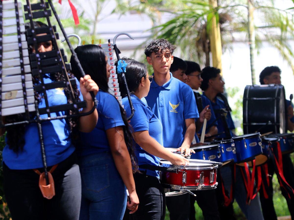 La banda del Instituto Vuelo de Águila lista para brillar en los desfiles patrios
