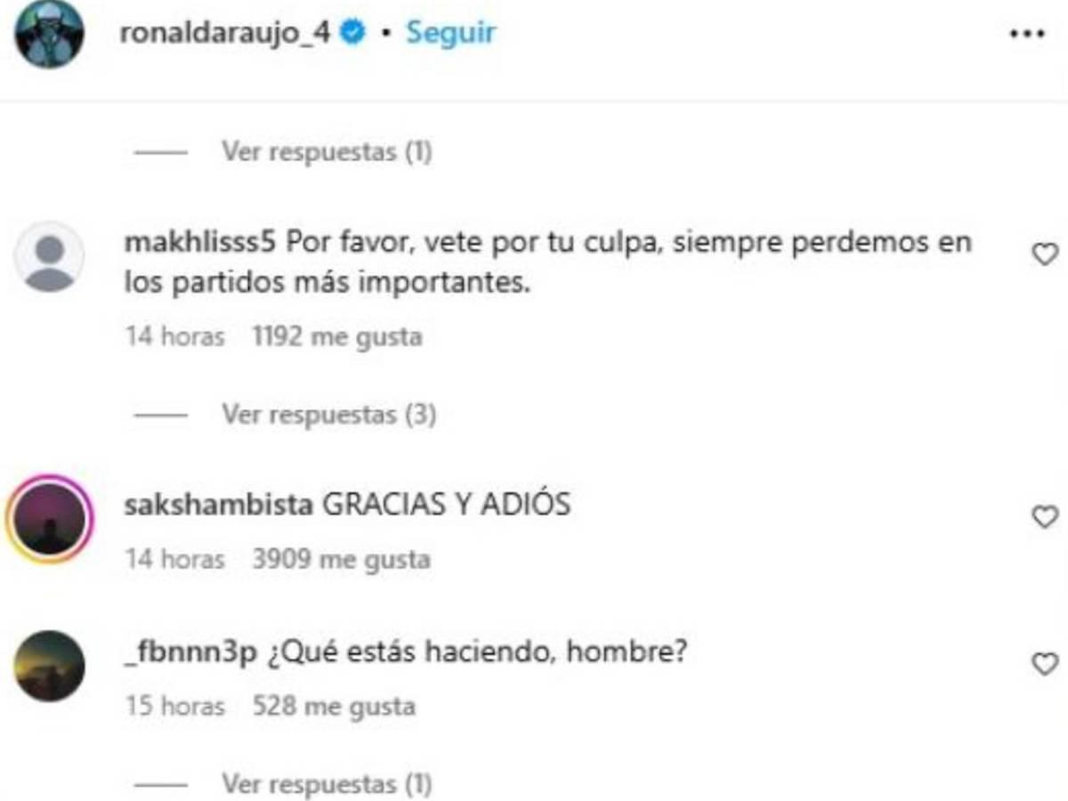 Ronald Araújo sorprende a muchos y toma esta decisión tras eliminación del Barcelona