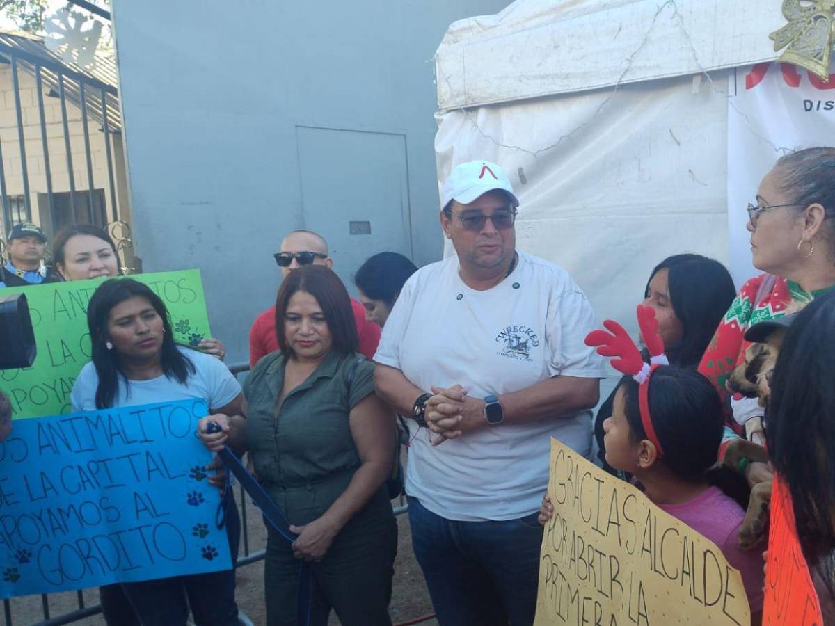 Familias con mascotas y niños respaldan a Jorge Aldana en campamento frente al Infop