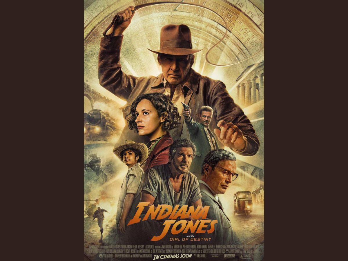 El afiche oficial de “Indiana Jones y el dial del destino”, dirigida por James Mangold.