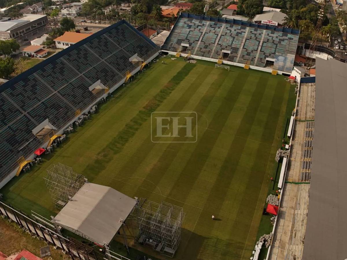 Lamentable: Las tristes imágenes de cómo quedó la grama del estadio Morazán tras concierto en SPS