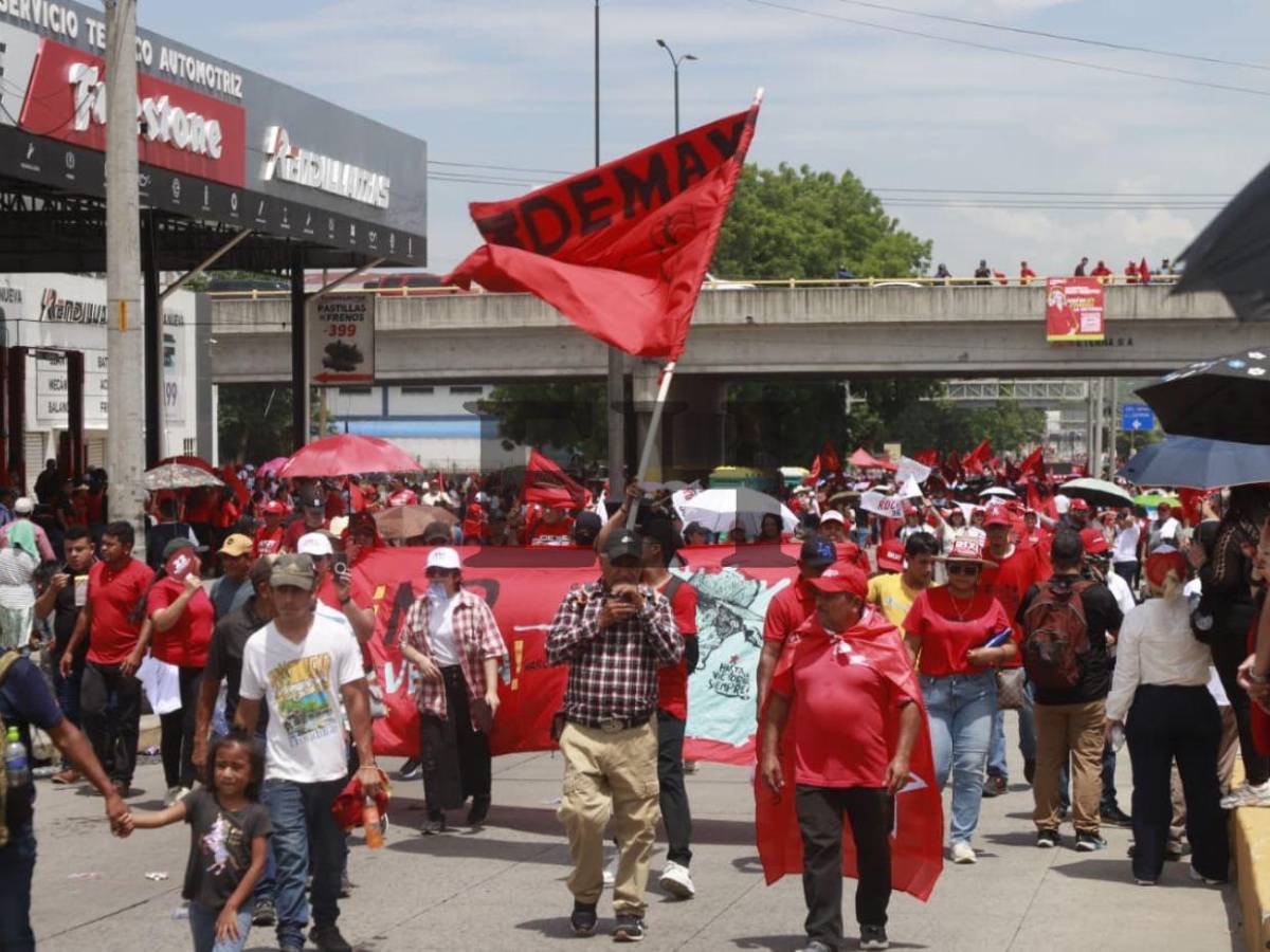 Así fue la movilización de Libre a favor de Rixi Moncada en SPS