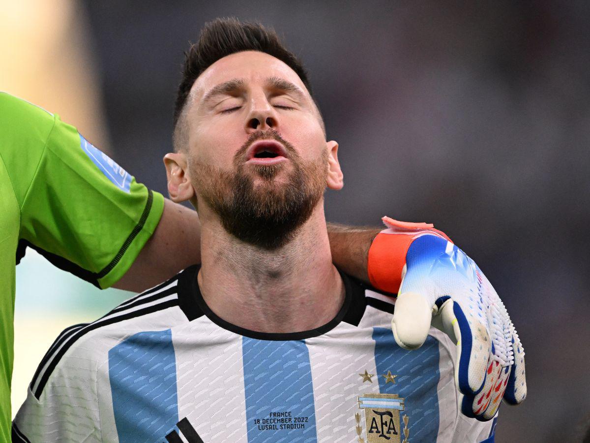 La emoción de Messi durante el Himno de Argentina en la final del Mundial