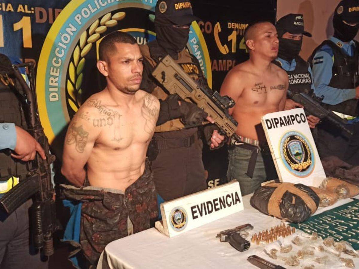 Dos miembros de la pandilla 18 fueron capturados tras enfrentamiento en la colonia La Peña