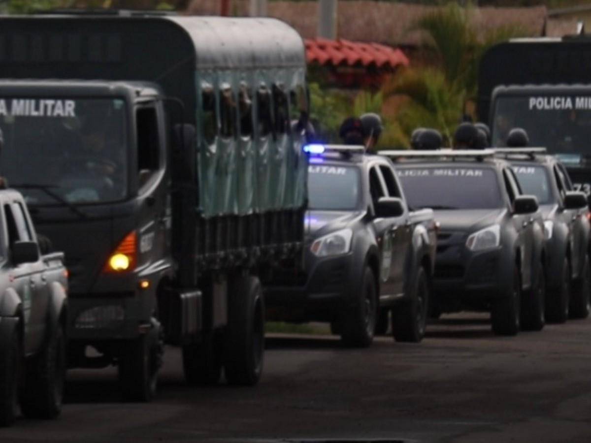 En caravana de vehículos partieron los uniformados que brindarán seguridad en las zonas fronterizas y otros municipios afectados por la criminalidad en el interior del país.