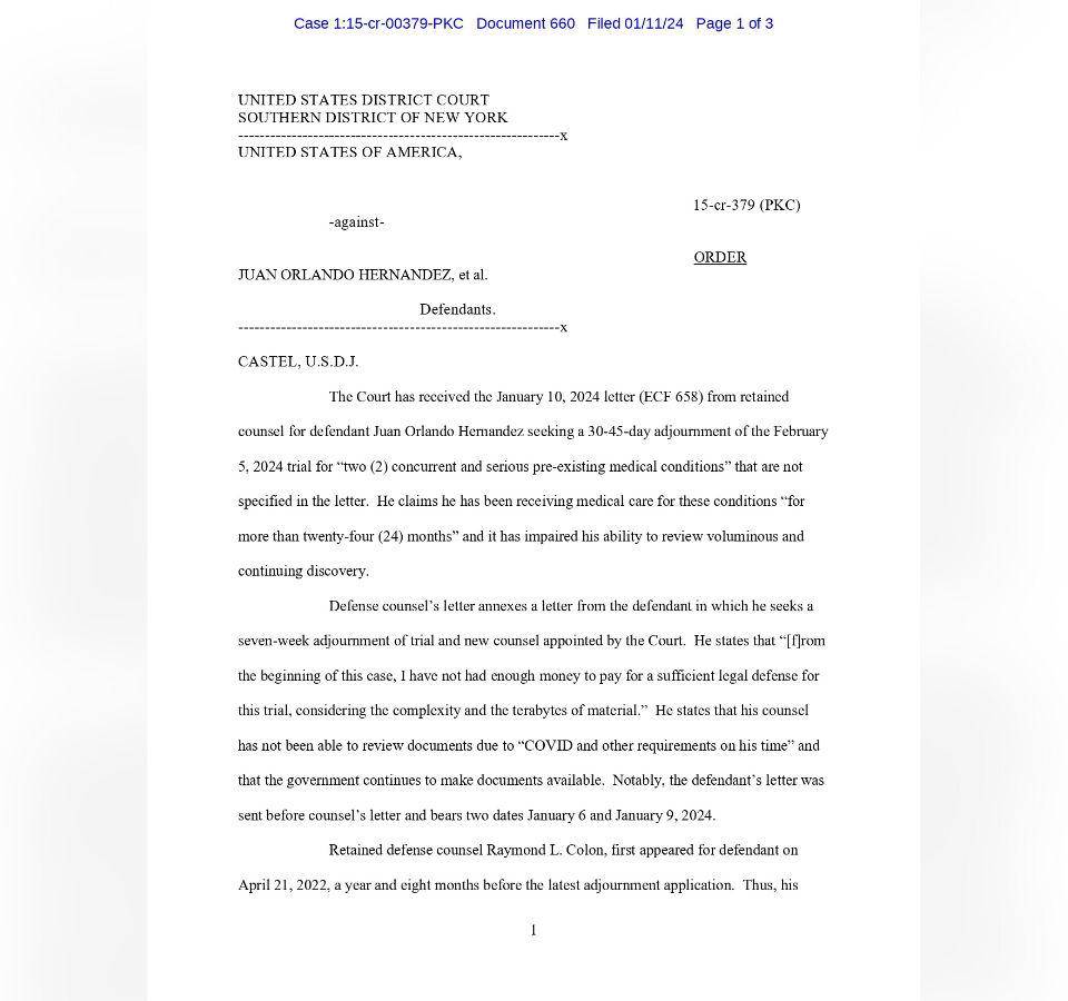 En directo: Juicio de Juan Orlando Hernández