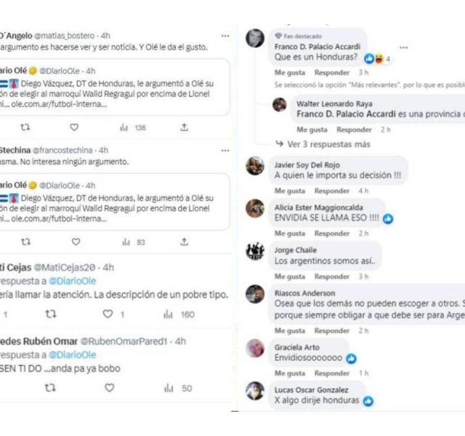 “Por eso mismo dirige a Honduras”: afición argentina arremete contra Diego Vázquez por no votar por Scaloni